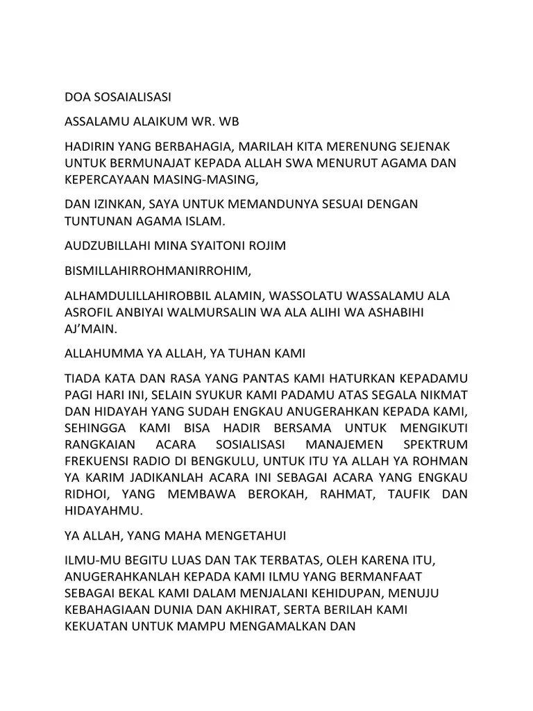 Doa Sosialisasi | PDF
