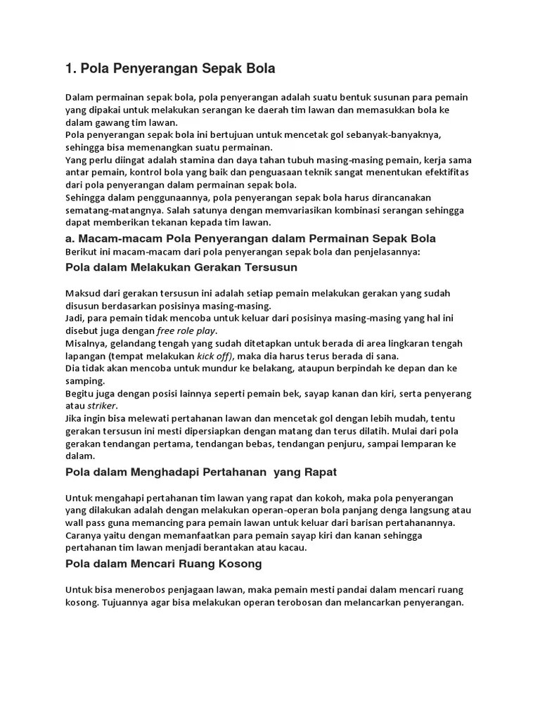 Pola Pertahanan Dalam Sepak Bola | PDF