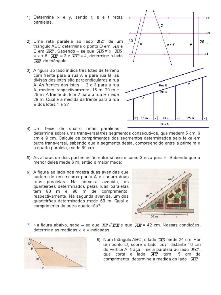01 Teorema De Tales | Triângulo | Espaço | Avaliação Gratuita De 30 Dias | Scribd