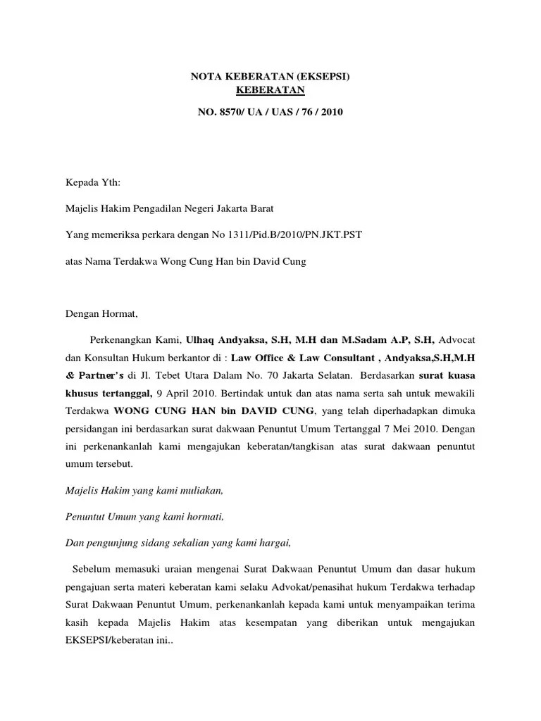 Contoh Contoh Surat Dakwaan Pdf 