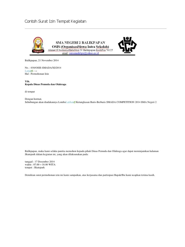 Contoh surat undangan resmi organisasi osis sekolah. Surat Izin Osis Pdf