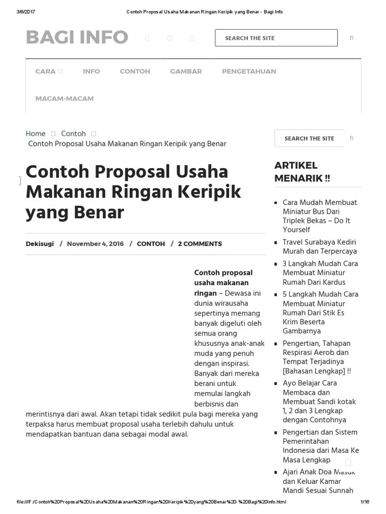 Contoh Proposal Usaha Makanan Ringan 1 Cute766