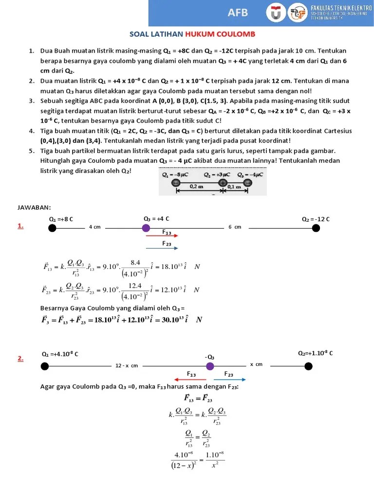 Latihan Soal Hukum Coulomb | PDF