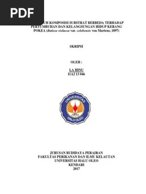 Salah satu potensi perikanan tersebut adalah ikan tongkol (euthynnus sp). Skripsi La Hinu I1a213046 Jurusan Budidaya Perairan Fpik Uo Pdf