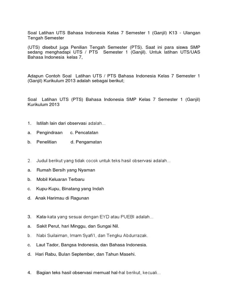 Soal ulangan harian bahasa indonesia kelas 7 tentang fabel. Soal Ulangan Bhs Indonesia Tentang Fabel Kls 7 Semester 2 Jawabanku Id