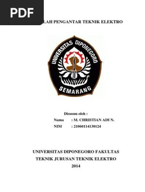 Penyusunan makalah ini disusun untuk memenuhi tugas mata pelajaran elektro. Makalah Pengantar Teknik Elektro Pdf