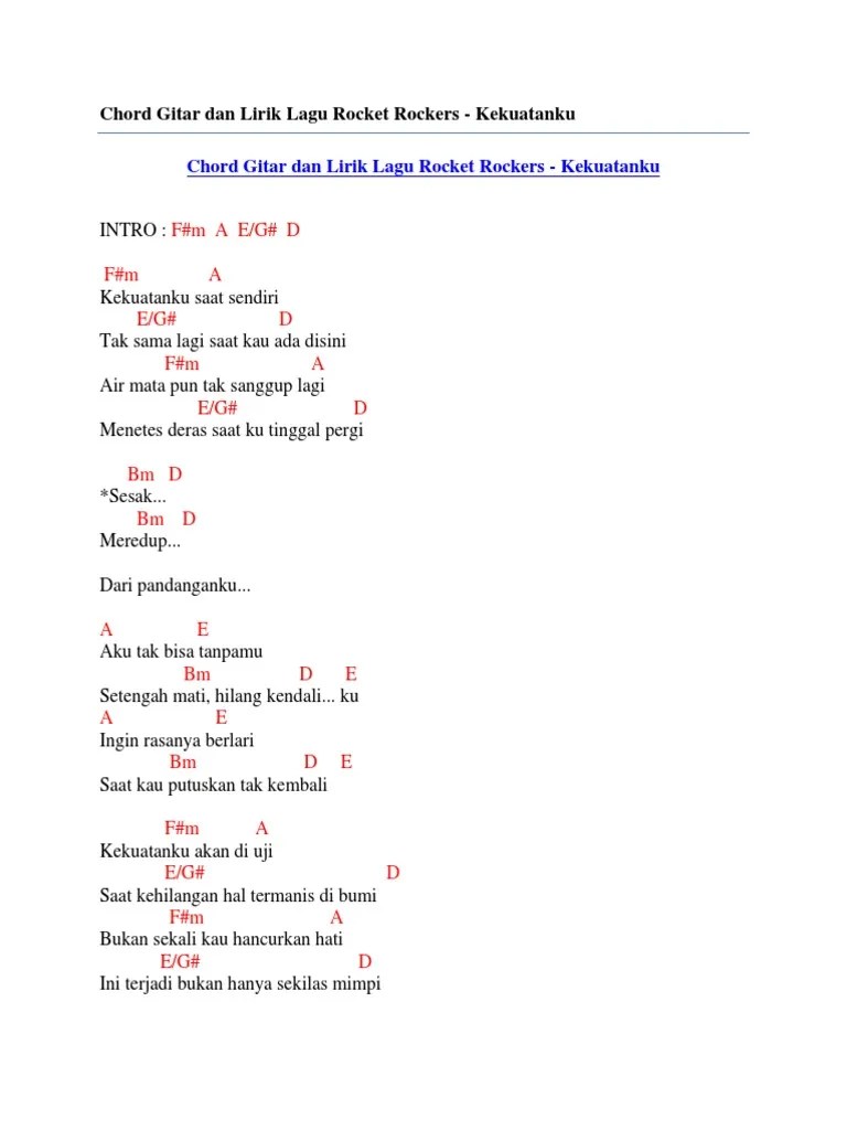 Chord Bukan Dengan Kekuatanku Kami Chords for Rocket Rockers - Kekuatanku.