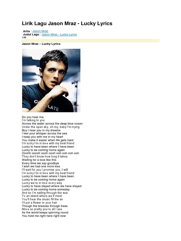 Lirik Lagu Jason Mraz | PDF