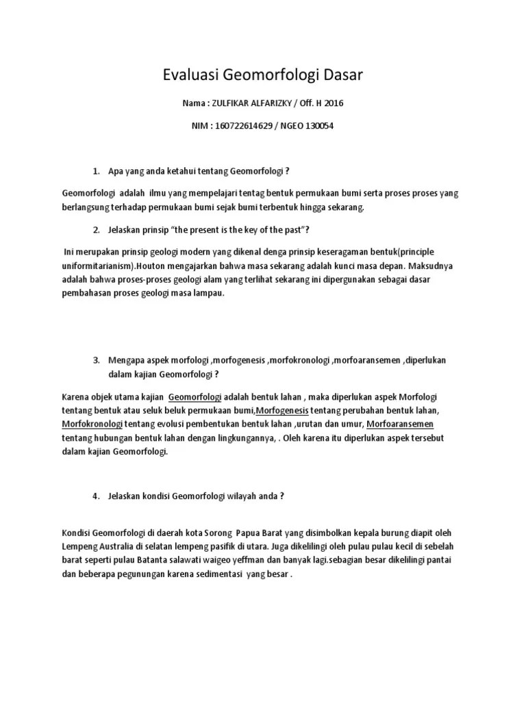 Evaluasi Geomorfologi Dasar | PDF