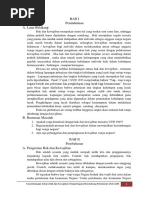 Lantas, apa itu tanggung jawab sebagai warga masyarakat? Keseimbangan Antara Hak Dan Kewajiban Pdf