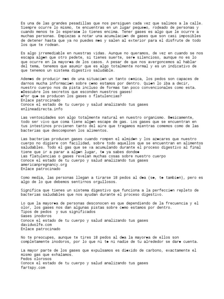 Tirate Un Pedo | Descargar Gratis PDF | Flatulencia | Las Bacterias