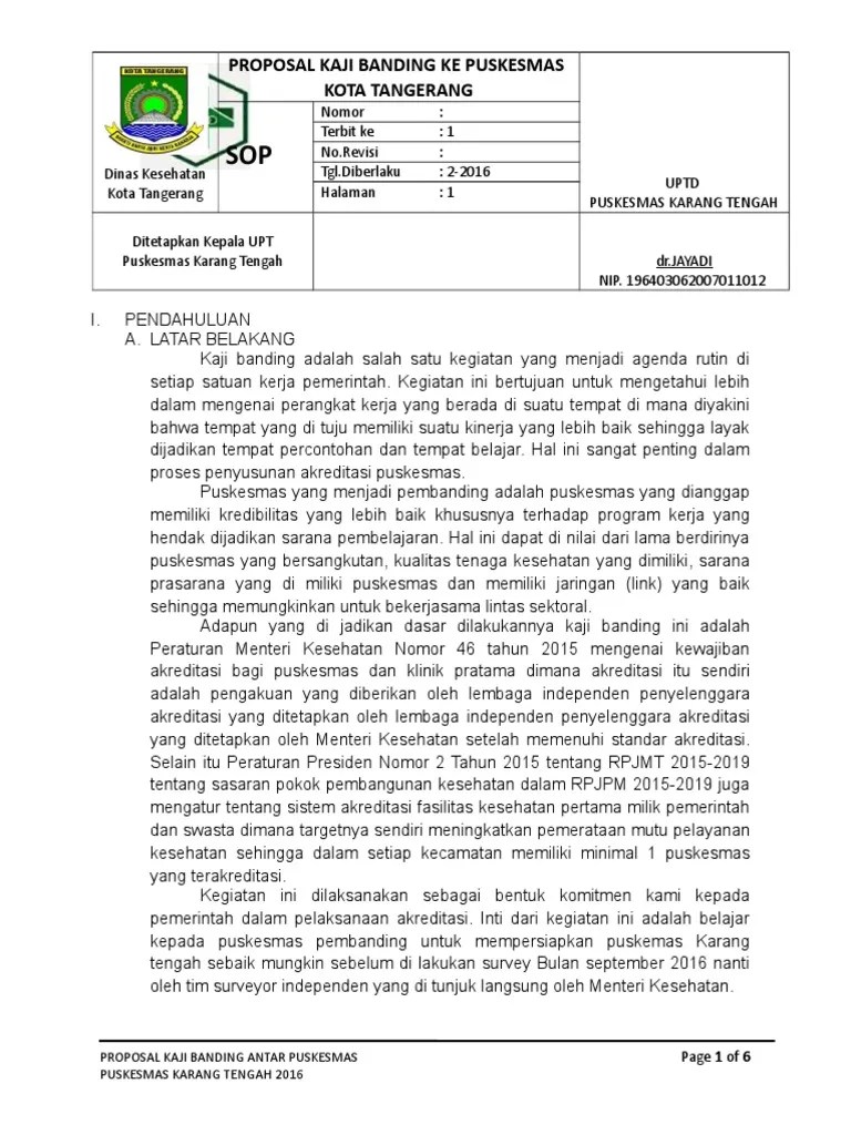 Kerangka acuan kaji banding tim mutu pemerintah kabupaten badung dinas kesehatan upt puskesmas kuta utara jalan raya kesambi kerobokan telp. Contoh Surat Permohonan Kaji Banding Akreditasi Puskesmas Dapatkan Contoh