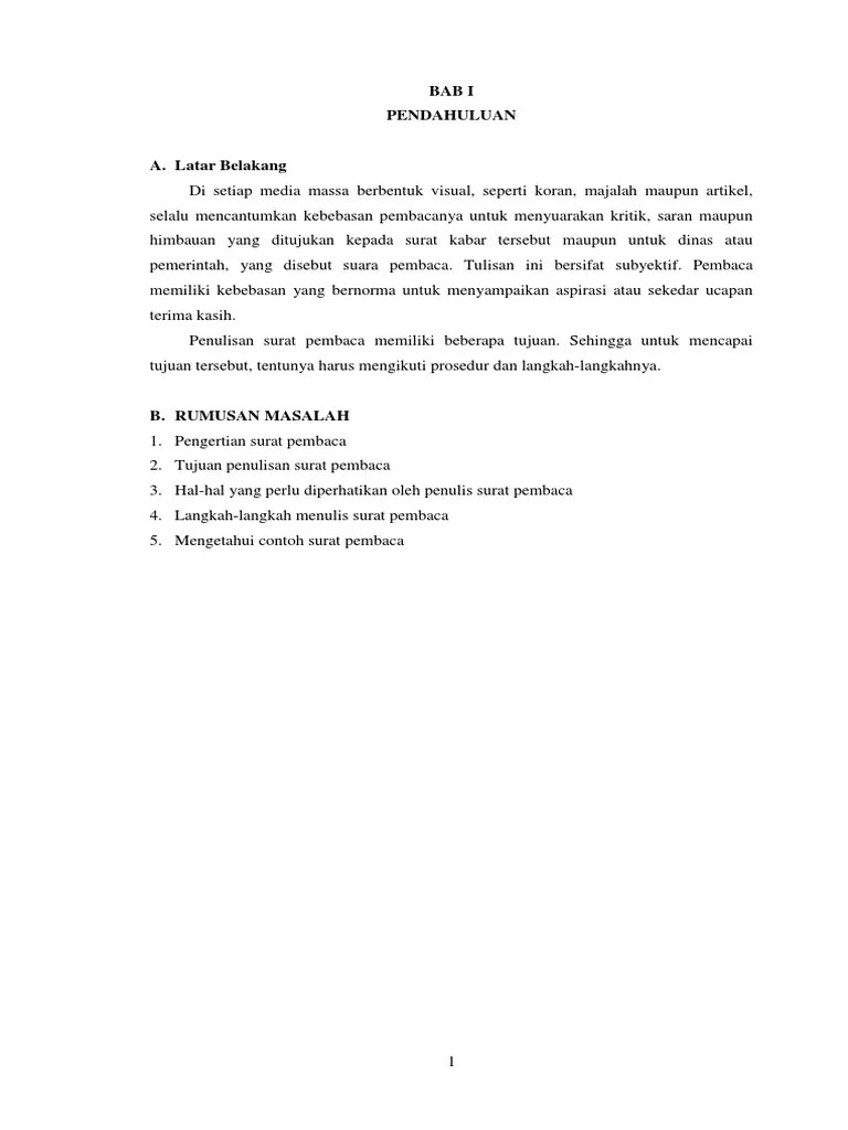 Makalah Surat Pembaca | PDF