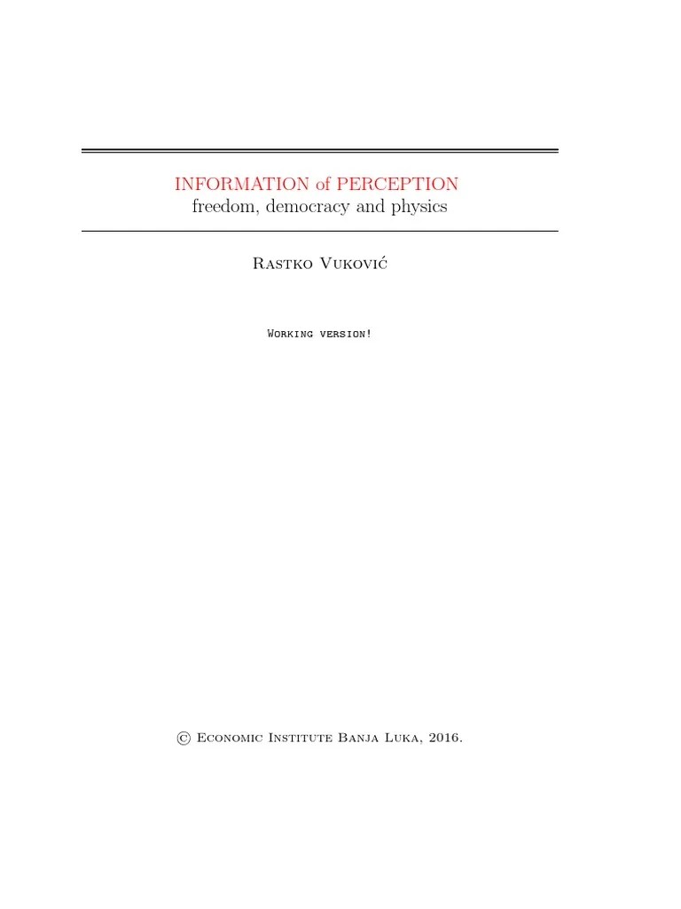 Information Of Perception | PDF | Free Will | Perception