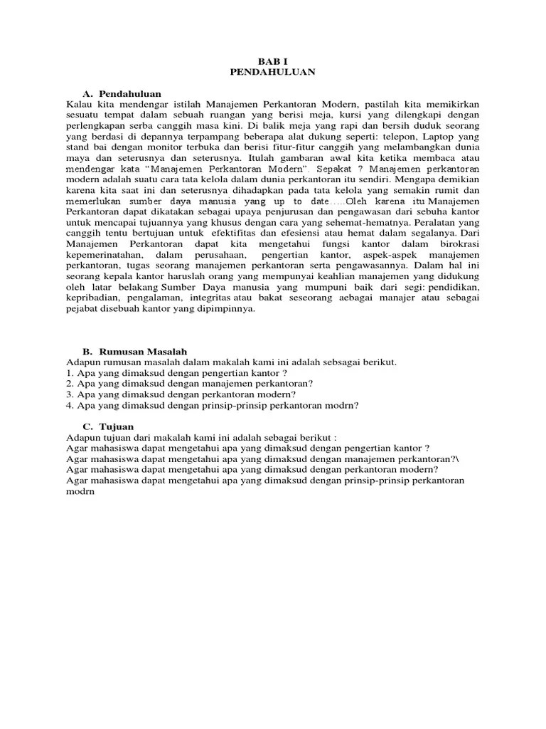 Makalah Manajemen Perkantoran | PDF