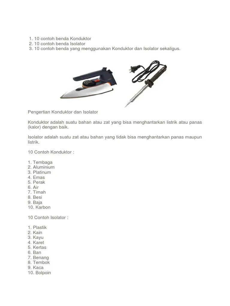 Perbedaan Konduktor Dan Isolator | PDF