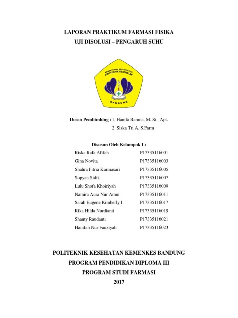 Laporan Praktikum Uji Disolusi-Pengadukan | PDF