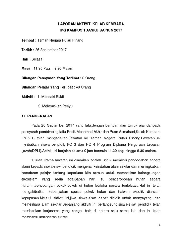 Contoh format penulisan laporan · 2. Laporan Aktiviti Persatuan Pdf
