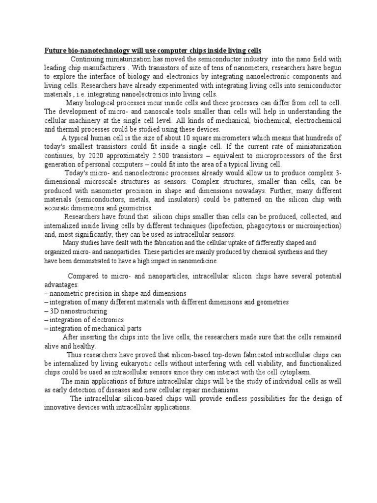 Nanotechnology | PDF | Nanotechnology | Integrated Circuit