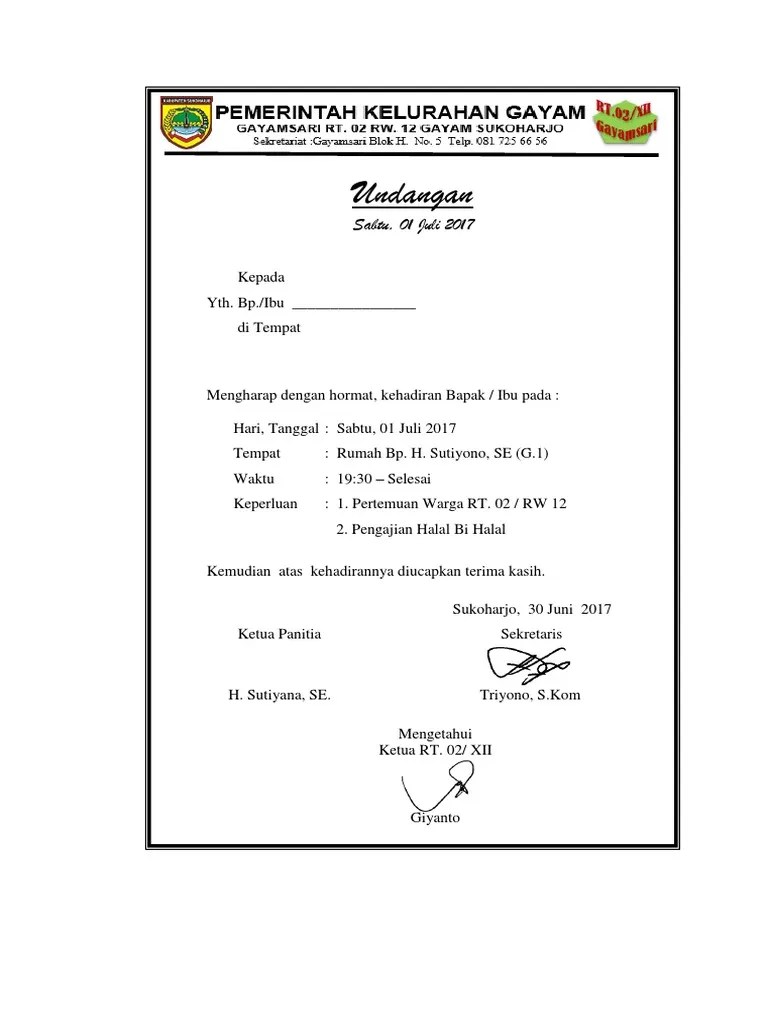 Home » pengumuman » undangan halal bi halal peradi tahun 2018. Undangan Halal Bi Halal Warga Rt 2 12 2017 Pdf