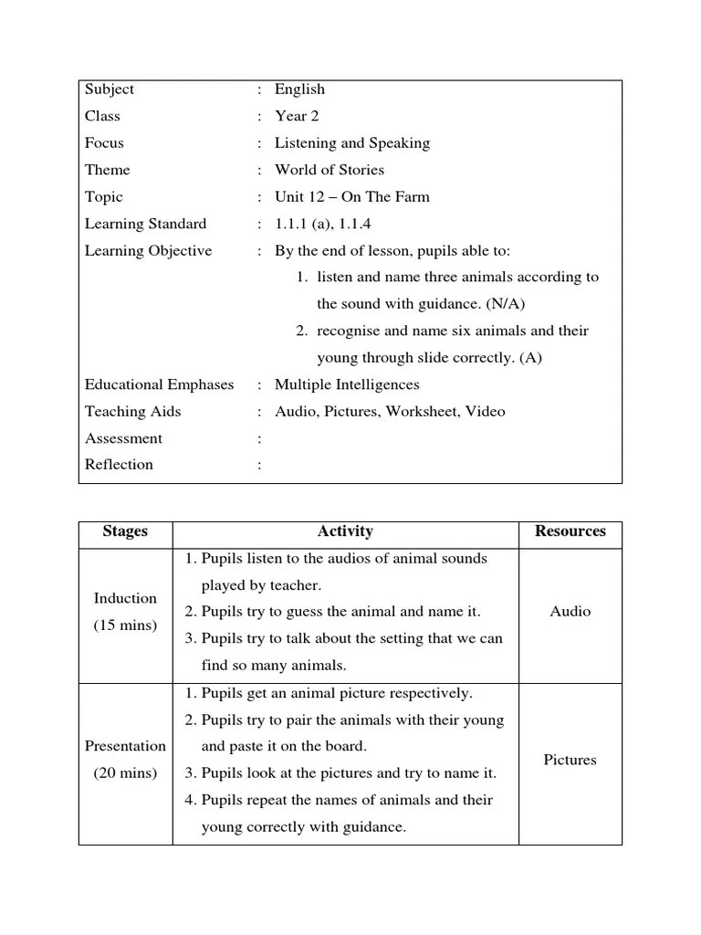 Stages activity resources