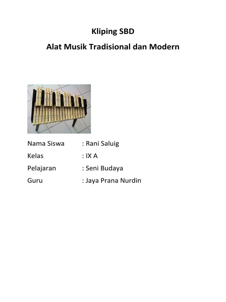 Kliping Alat Musik Tradisional Dan Modern | PDF