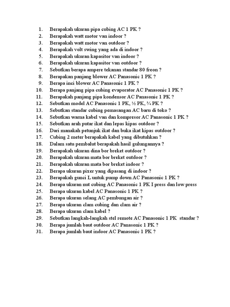 Berapakah Ukuran Pipa Cubing AC 1 PK | PDF