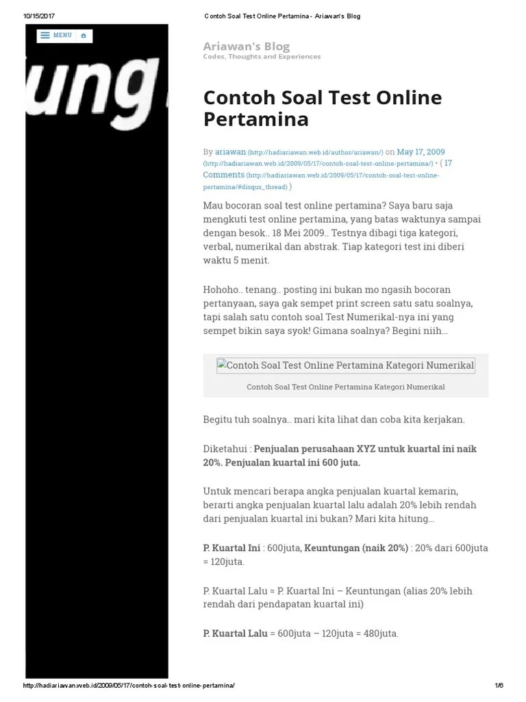 Check spelling or type a new query. Soal Pertamina Tes Screening Jawabanku Id