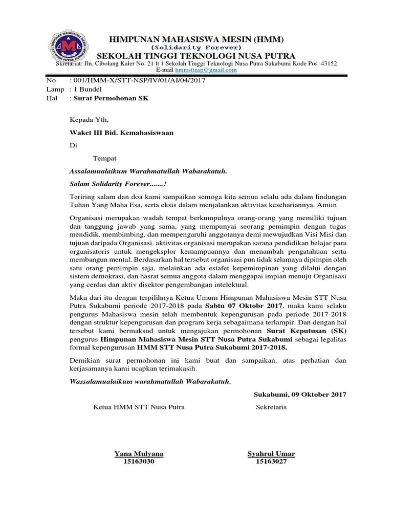Contoh surat permohonan sk susunan pengurus download contoh surat permohonan sk ikatan remaja masjid nurul yaqien tassilli (ikranul) dusun tassilli desa pattallassang kab. Surat Pengajuan Sk