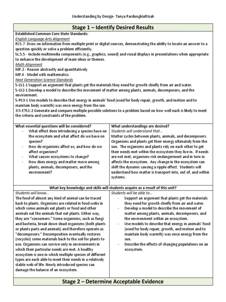 Understanding By Design-Life Science-1 | PDF | Food Web | Ecosystem