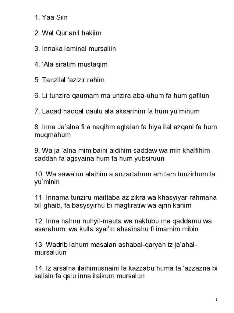 13.09.2021 · surat yasin lengkap 83 ayat arab, latin & arti dengan doanya doa sebelum berhubungan supaya cepat hamil andin teringat sosok irvan di pesta ulang tahun, akhirnya tahu ada hubungan darah? Surat Yasin Latin