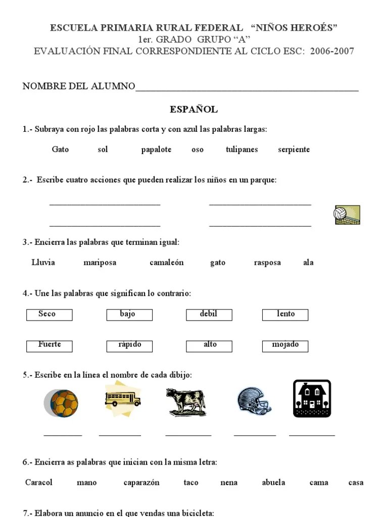 Primer Grado Examen Pdf Pdf - Beautiful HD Colorful Designs | Free Download