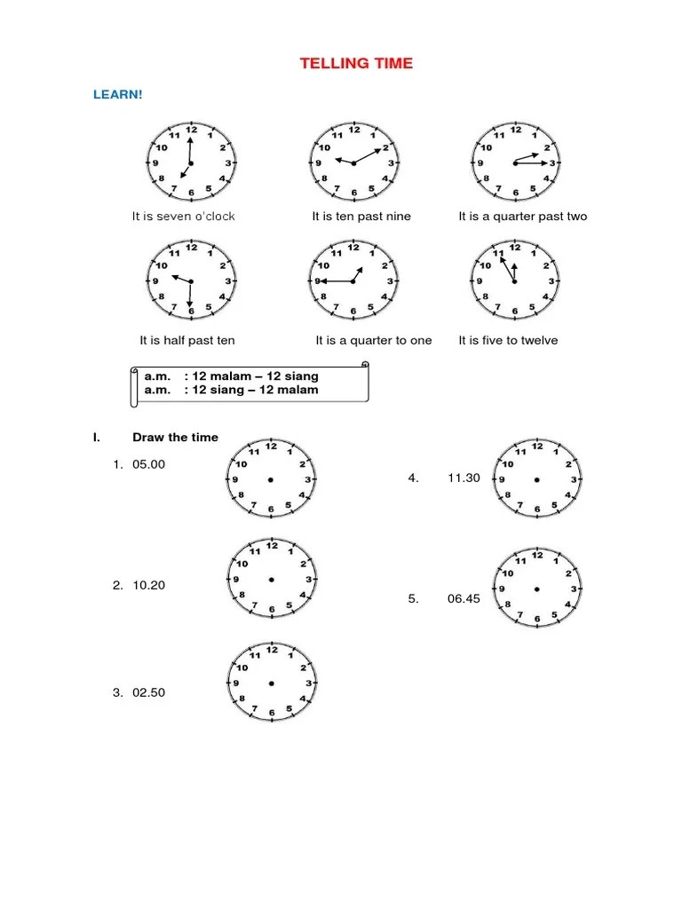 It is two to ten c. Soal Telling Time Pdf