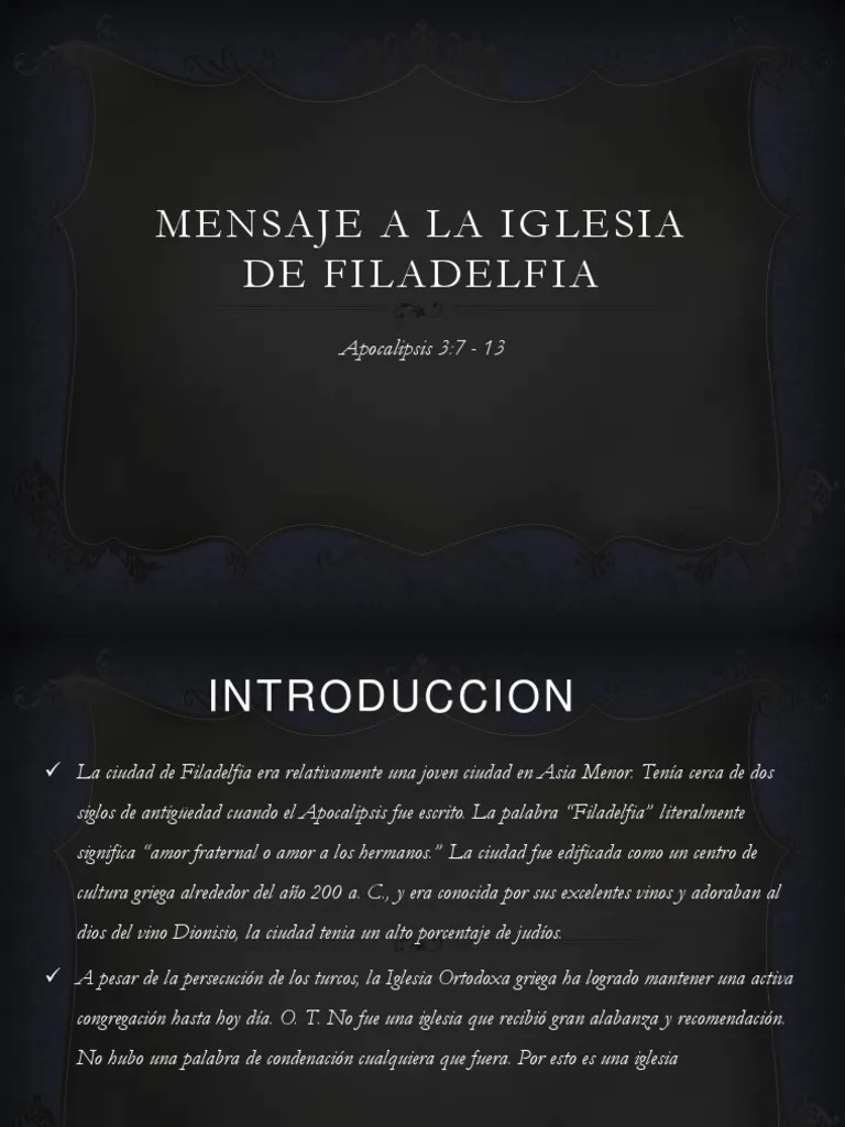 Mensaje A La Iglesia De Filadelfia 1 | PDF | Cristo (título) | Jesús