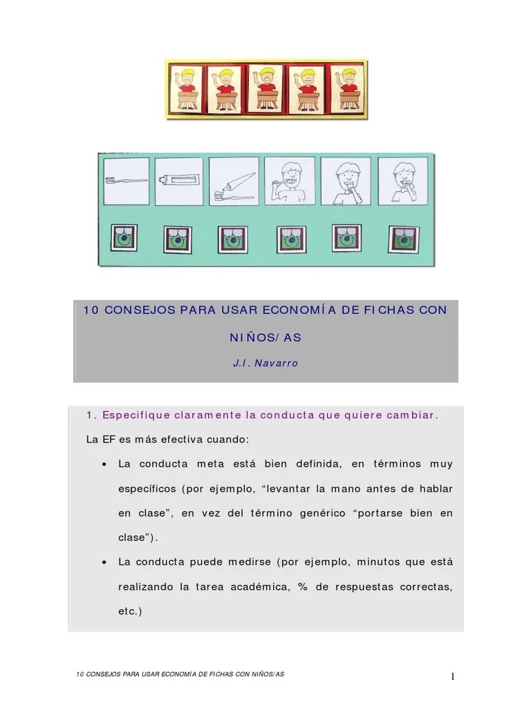 Consejos Para Usar Economía De Fichas | PDF | Comportamiento | Cognición
