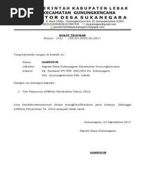 Yuk Lihat Contoh Surat Peringatan Perangkat Desa Doc [Terbaru] 