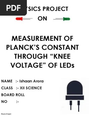 Physics Project On Determination Of Planck S Constant