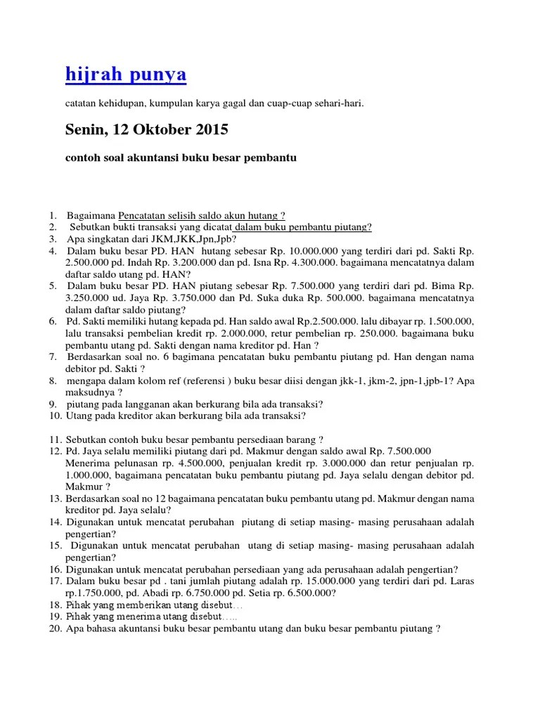 Soal pilihan ganda transaksi jurnal khusus perusahaan dagang kelas xi beserta jawabannya: Contoh Soal Dan Jawaban Jurnal Khusus Penerimaan Kas Bali Teacher