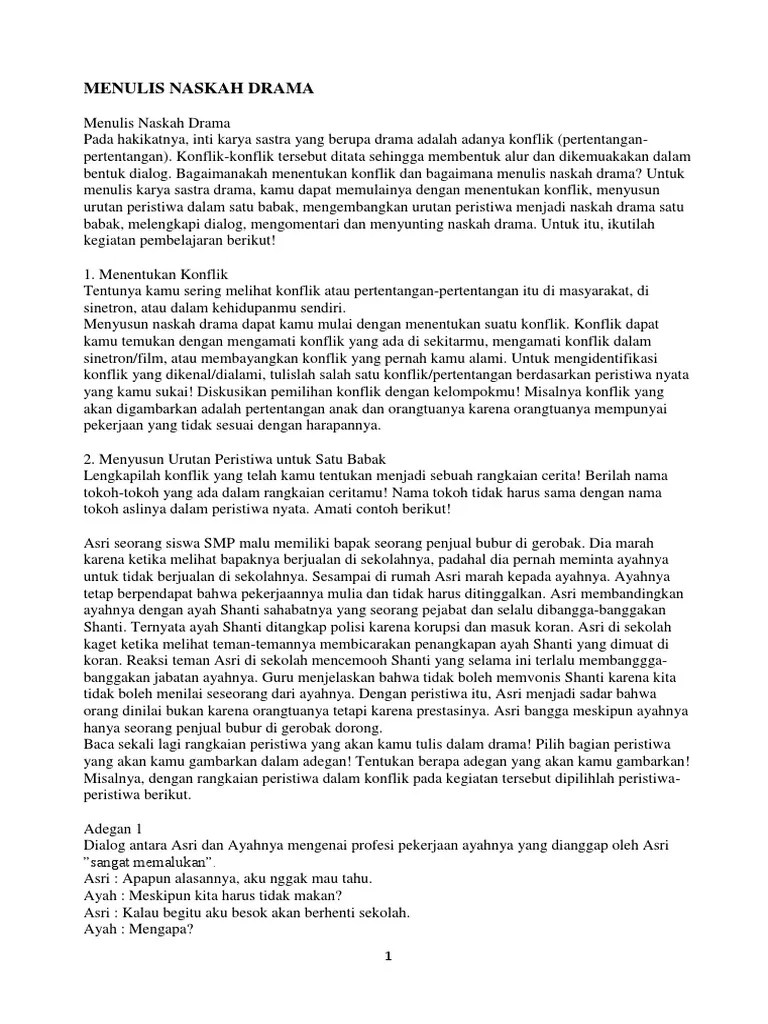 Menulis Naskah Drama Langkah Langkah | PDF