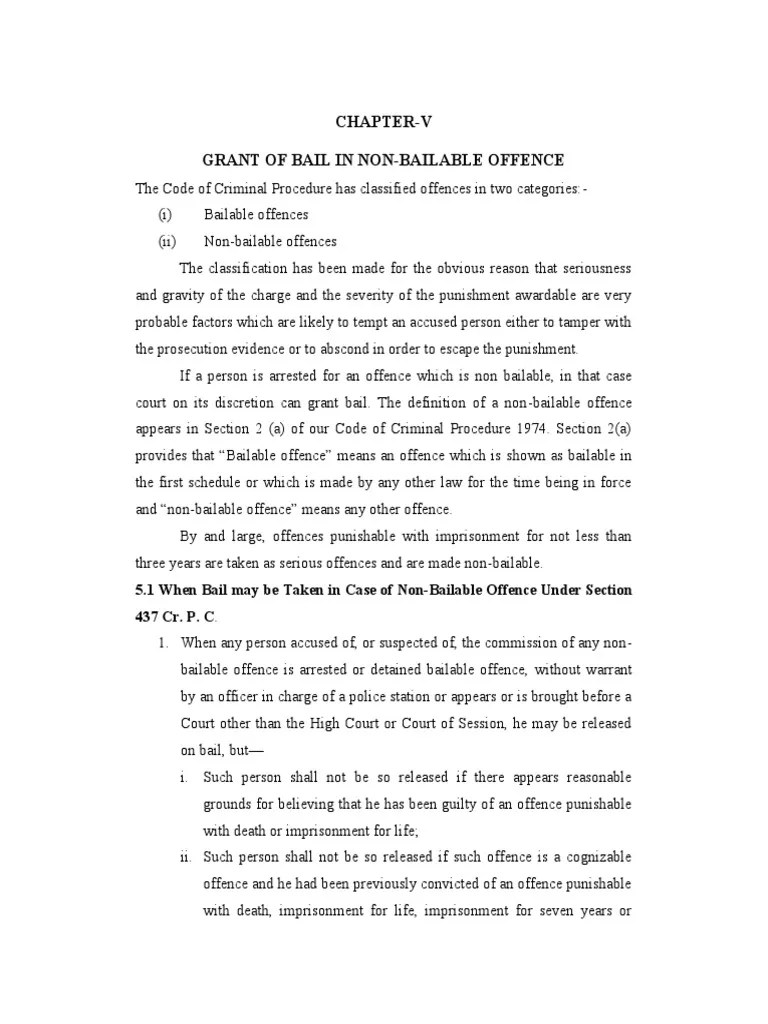 Grant Of Bail In Non-Bailable Section PDF | PDF | Bail | Criminal Procedure In South Africa