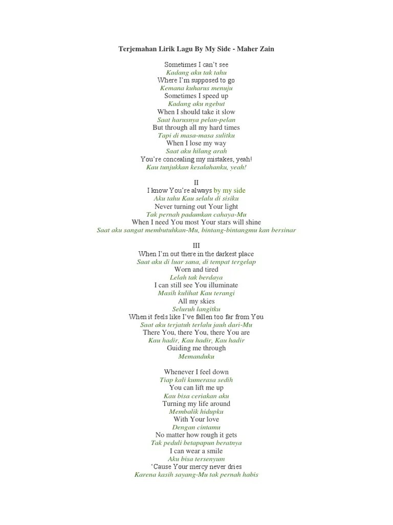 I let my guard down Terjemahan Lirik Lagu By My Side Pdf