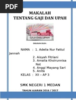 Contoh profesi dari jenis tenaga kerja ini adalah buruh cuci, . Makalah Upah Pdf