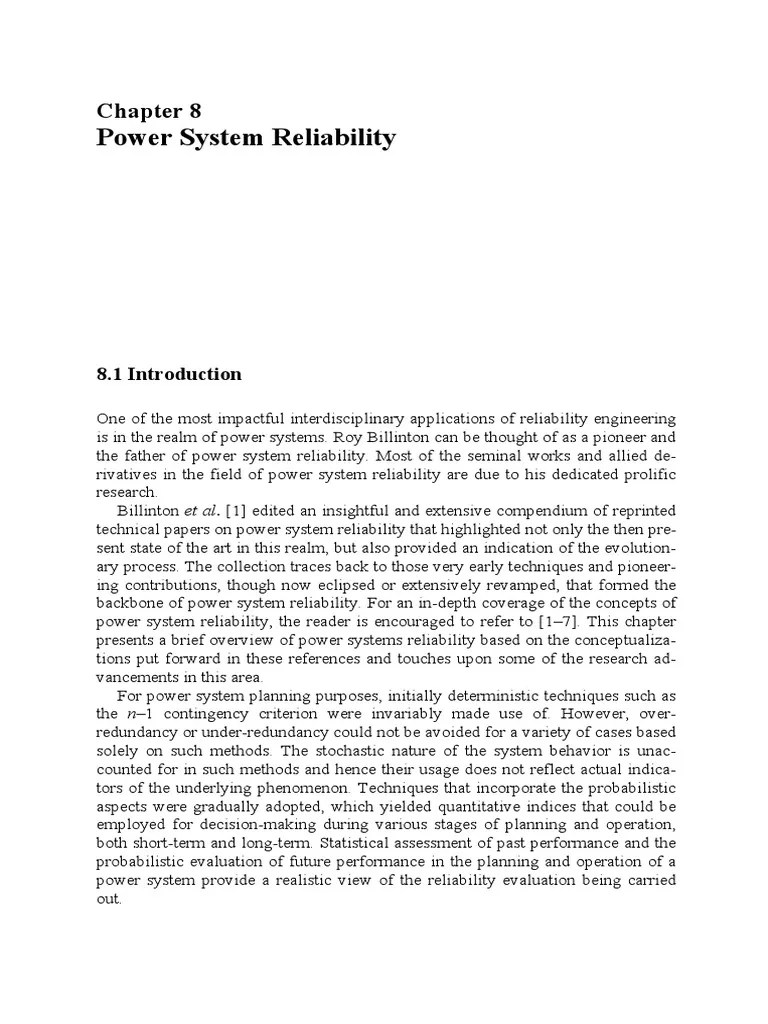 Power System Reliability | Reliability Engineering | Electric Power ...