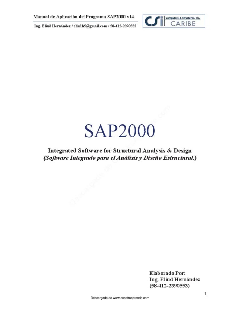 Manual Sap 2000 | PDF | Elasticidad (Física) | Diseño