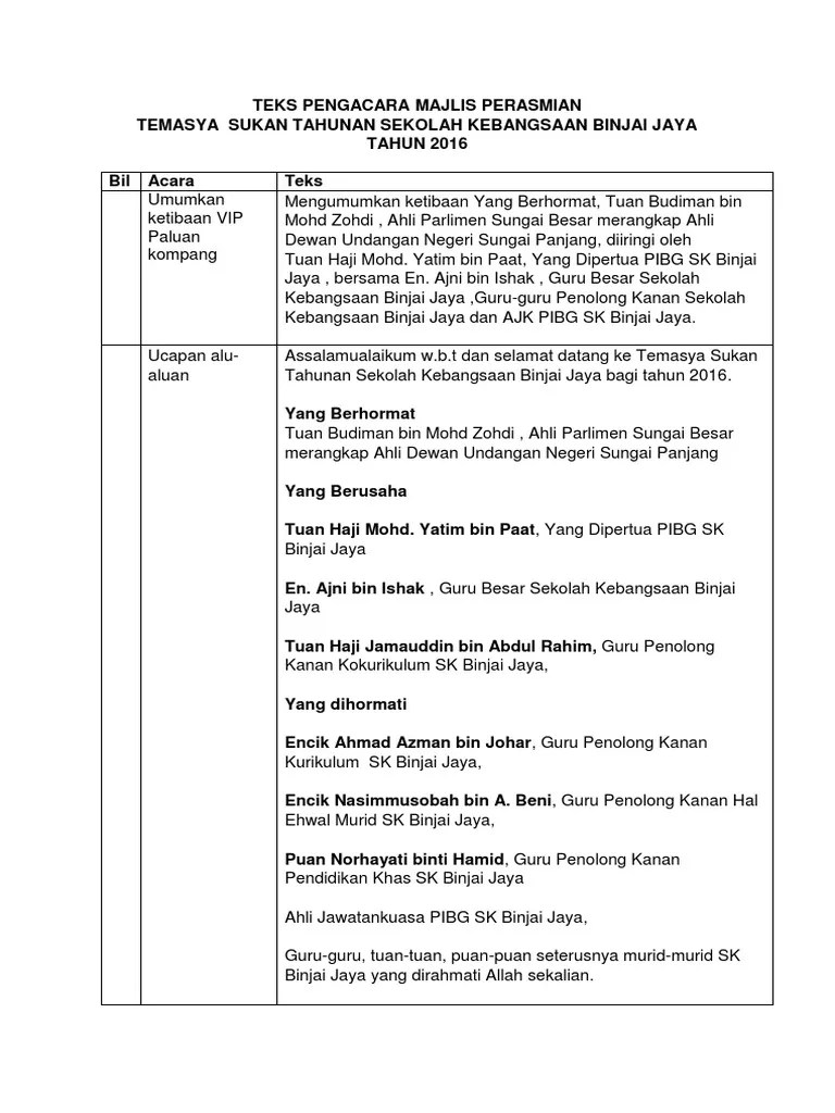 Teks mc majlis pra graduan … Teks Pengacara Majlis Perasmian Penutup Kejohanan Temasya Sukan Pdf