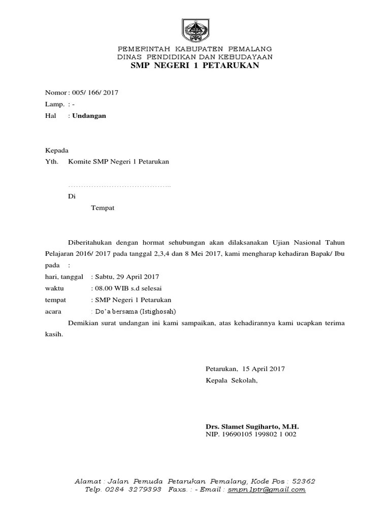 Silahkan dowload undangan istighosah doc. Surat Undangan Istighosah Pdf