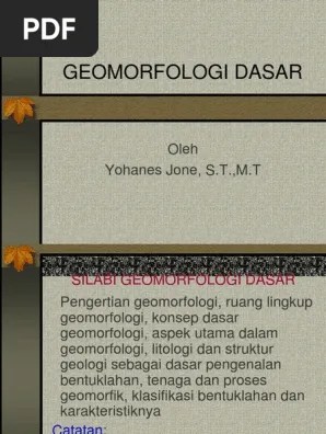 L = tebal contoh tanah (cm). Geomorfologi Dasar Kuliah S1 Pdf