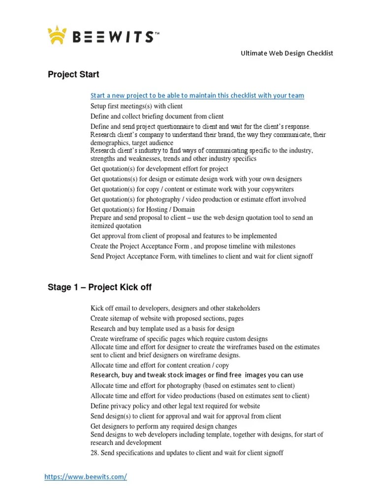Web Design Checklist | PDF | Search Engine Optimization | Websites