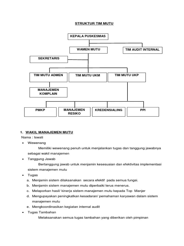 Struktur Tim Mutu Baru | PDF