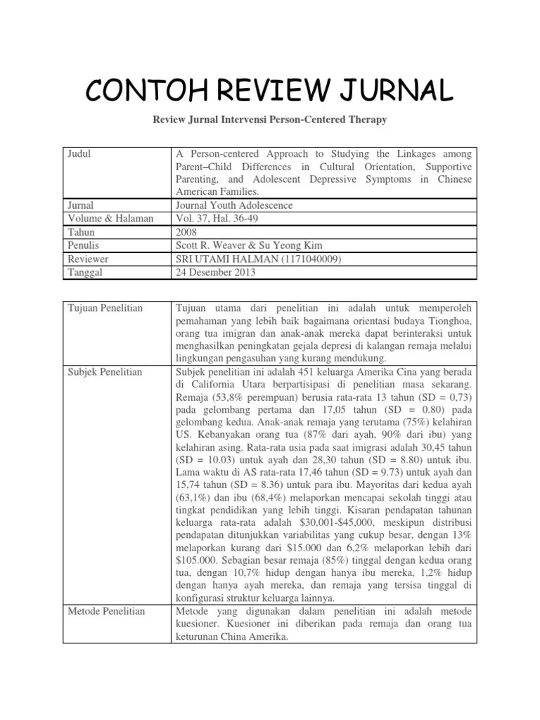 Contoh Review Jurnal Penelitian Kuantitatif Inspirasi Cute766